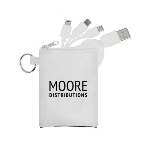 Three-in-One Charging Cable w/ Stretchy Pouch