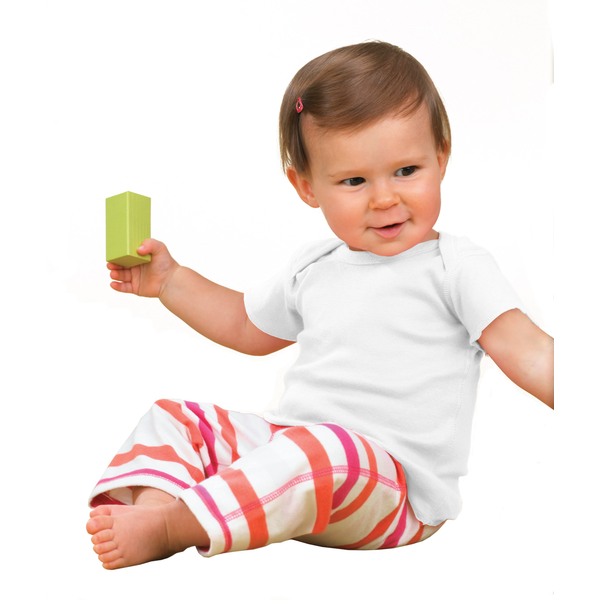 Rabbit Skins® Ringspun Cotton Lap Shoulder Infant T-Shirt, White