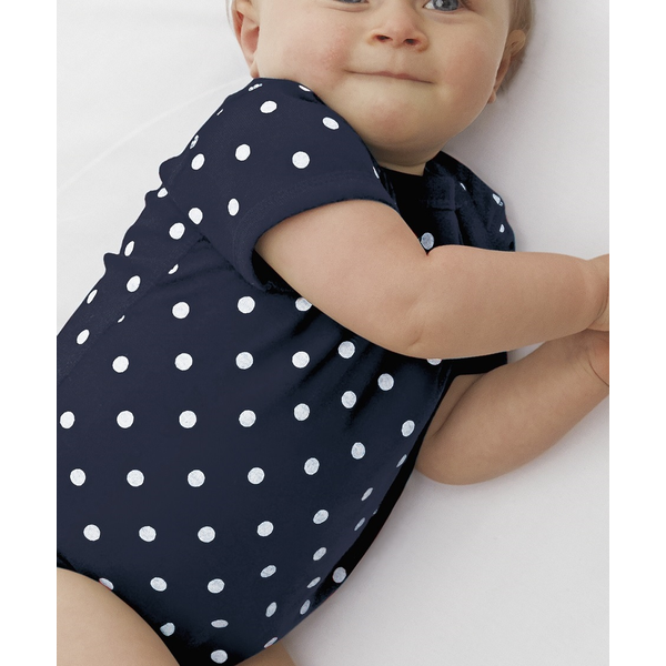 Rabbit Skins® Dots & Stripes Ringspun Cotton Lap Shoulder Infant Creeper