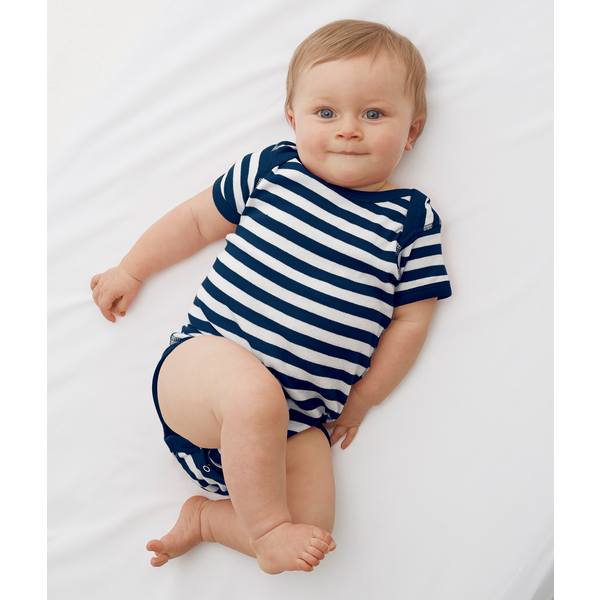 Rabbit Skins® Dots & Stripes Ringspun Cotton Lap Shoulder Infant Creeper