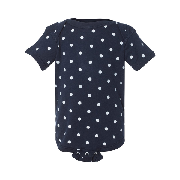 Rabbit Skins® Dots & Stripes Ringspun Cotton Lap Shoulder Infant Creeper