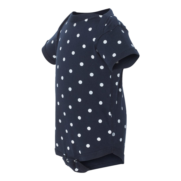 Rabbit Skins® Dots & Stripes Ringspun Cotton Lap Shoulder Infant Creeper