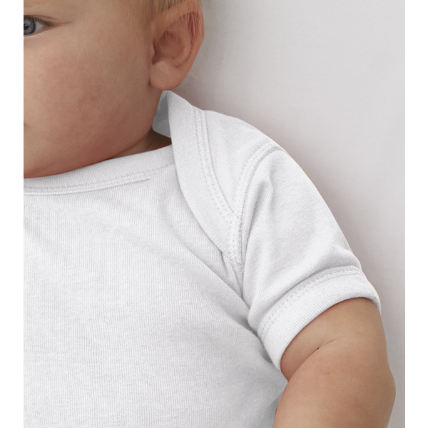 Rabbit Skins® White Ringspun Cotton Lap Shoulder Infant Creeper