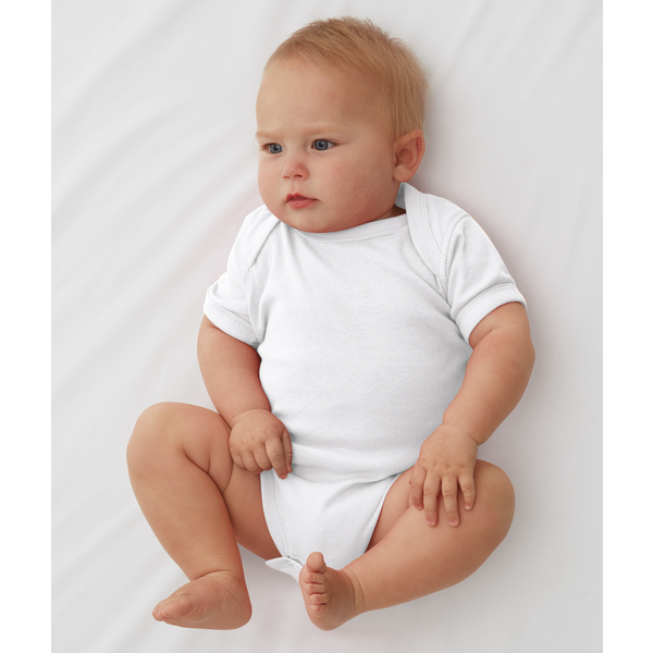 Rabbit Skins® White Ringspun Cotton Lap Shoulder Infant Creeper