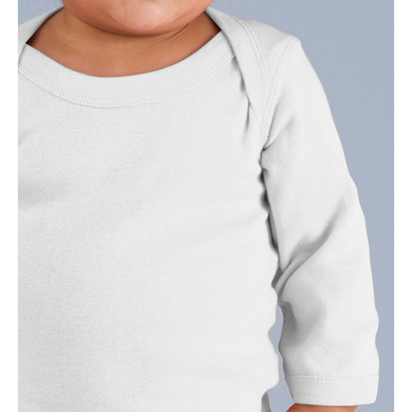 Rabbit Skins® Lap Shoulder Long Sleeve Infant Creeper, White