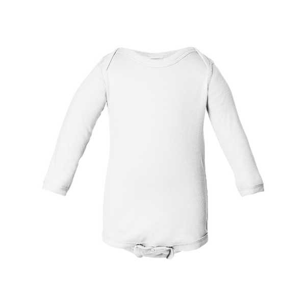 Rabbit Skins® Lap Shoulder Long Sleeve Infant Creeper, White