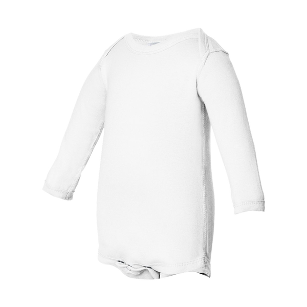 Rabbit Skins® Lap Shoulder Long Sleeve Infant Creeper, White