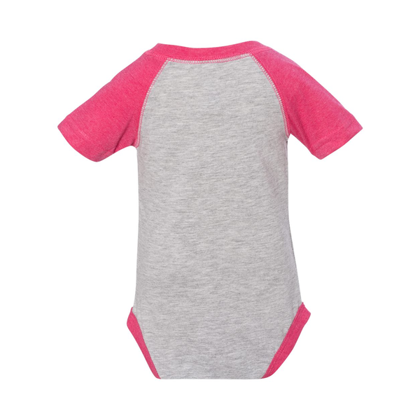 Rabbit Skins® Fine Jersey Three-Quarter Sleeve Baseball Infant Bodysuit
