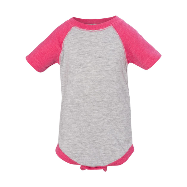Rabbit Skins® Fine Jersey Three-Quarter Sleeve Baseball Infant Bodysuit