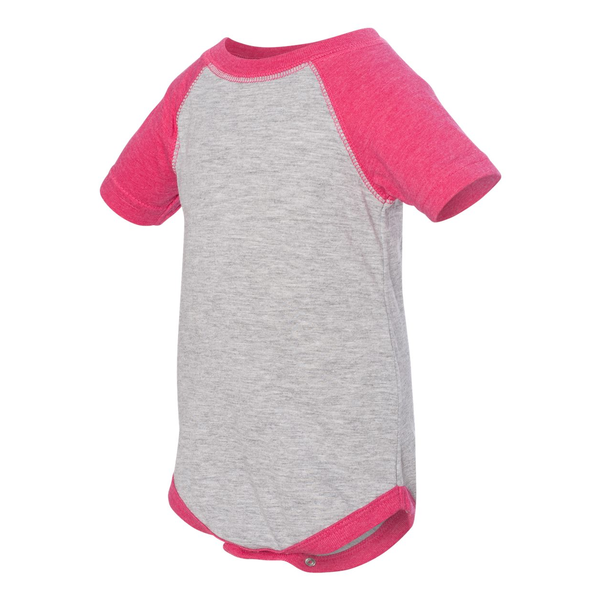 Rabbit Skins® Fine Jersey Three-Quarter Sleeve Baseball Infant Bodysuit