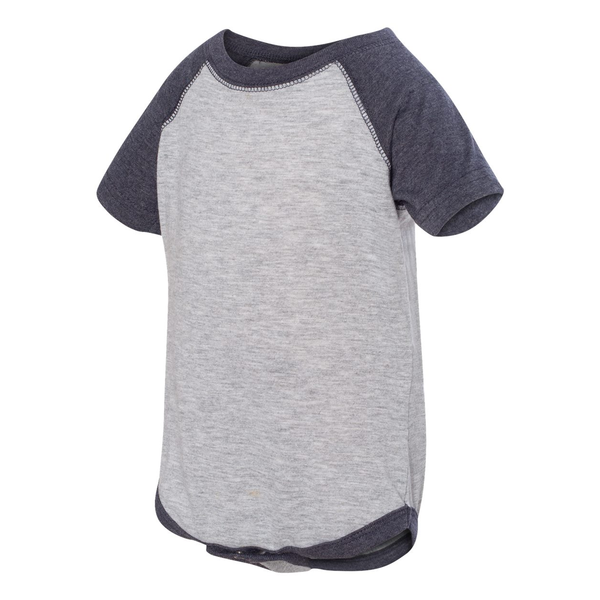 Rabbit Skins® Fine Jersey Three-Quarter Sleeve Baseball Infant Bodysuit