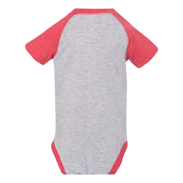 Rabbit Skins® Fine Jersey Three-Quarter Sleeve Baseball Infant Bodysuit