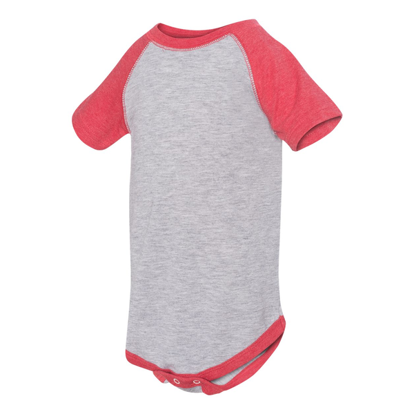 Rabbit Skins® Fine Jersey Three-Quarter Sleeve Baseball Infant Bodysuit