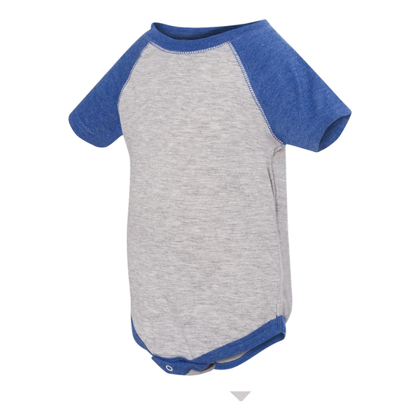 Rabbit Skins® Fine Jersey Three-Quarter Sleeve Baseball Infant Bodysuit