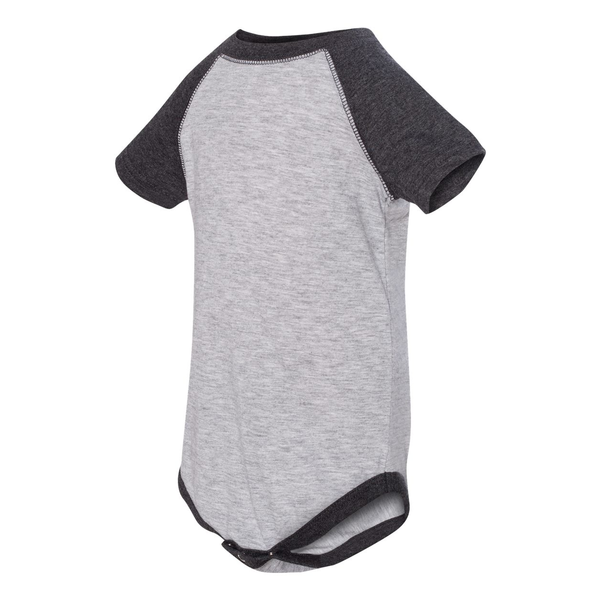 Rabbit Skins® Fine Jersey Three-Quarter Sleeve Baseball Infant Bodysuit