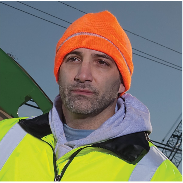 CornerStone® Enhanced Visibility Beanie with Reflective Stripe