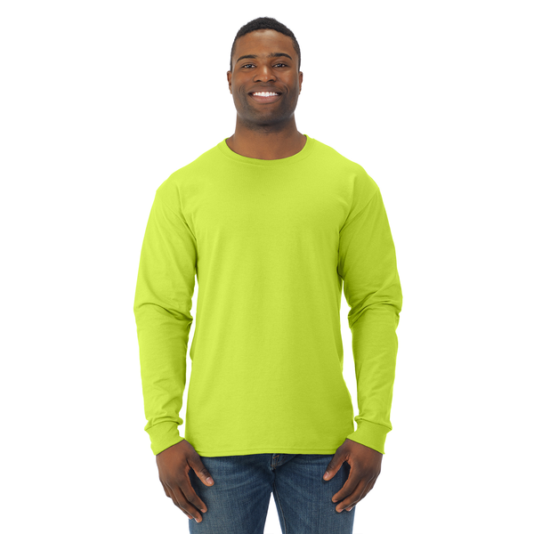 JERZEES® Dri-Power® Active 50/50 Men's Long Sleeve Performance Tee, Safety Colors