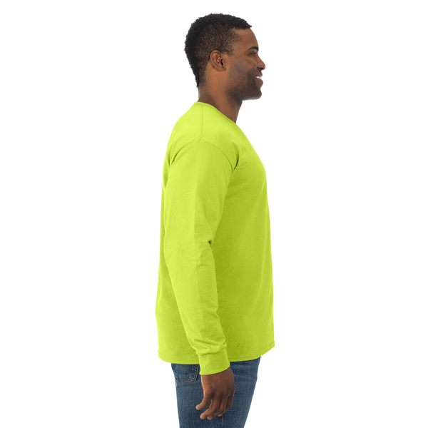 JERZEES® Dri-Power® Active 50/50 Men's Long Sleeve Performance Tee, Safety Colors