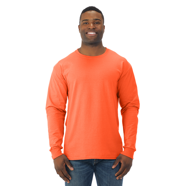 JERZEES® Dri-Power® Active 50/50 Men's Long Sleeve Performance Tee, Safety Colors