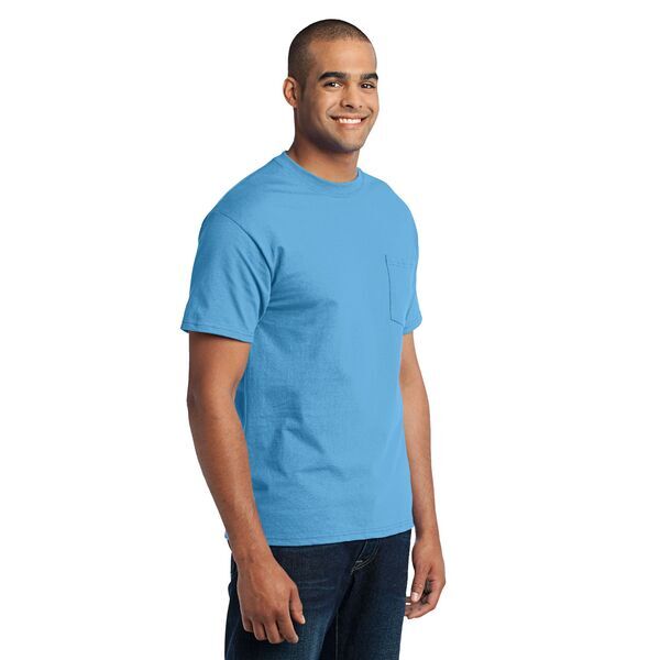 Port & Company® 50/50 Cotton/Poly Men's Pocket Tee