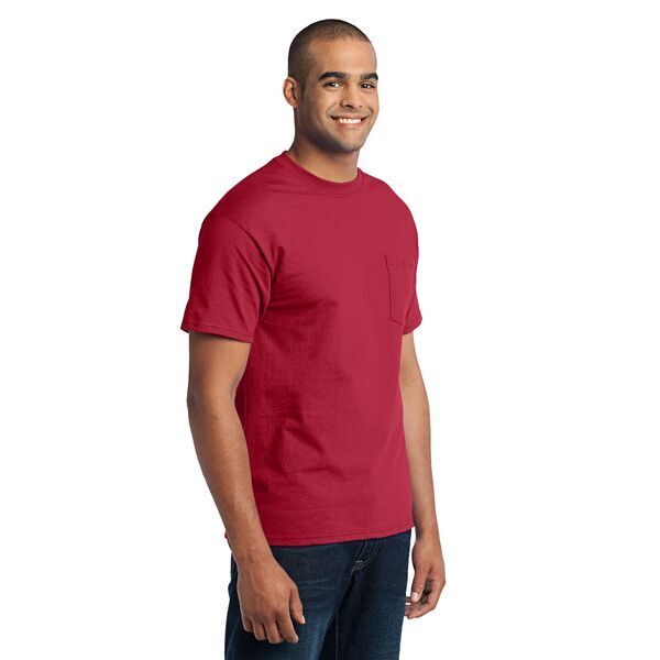 Port & Company® 50/50 Cotton/Poly Men's Pocket Tee