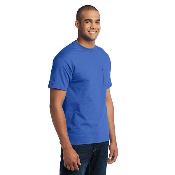 Port & Company® 50/50 Cotton/Poly Men's Pocket Tee