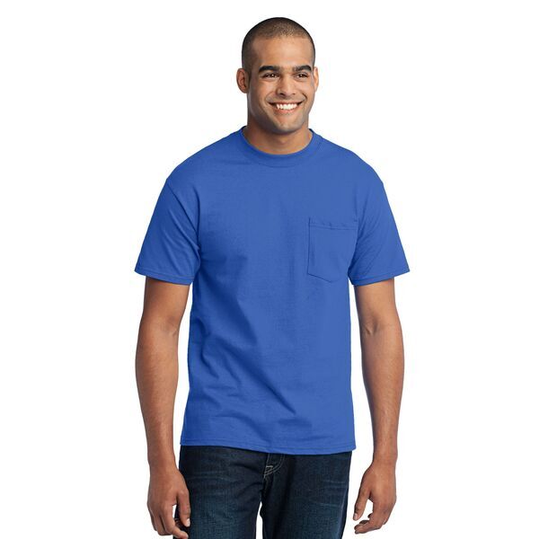 Port & Company® 50/50 Cotton/Poly Men's Pocket Tee