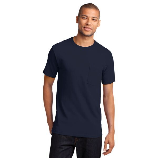 Port & Company® Essential Heavyweight 100% Cotton Men's Pocket Tee