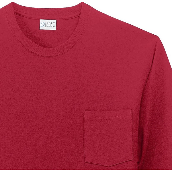 Port & Company® Essential Heavyweight 100% Cotton Men's Long Sleeve Pocket Tee
