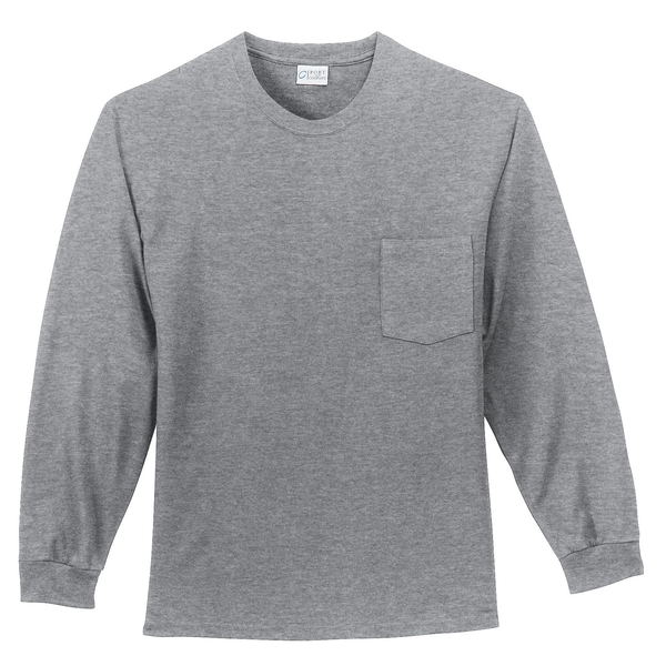 Port & Company® Essential Heavyweight 100% Cotton Men's Long Sleeve Pocket Tee