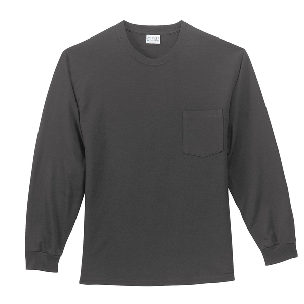 Port & Company® Essential Heavyweight 100% Cotton Men's Long Sleeve Pocket Tee