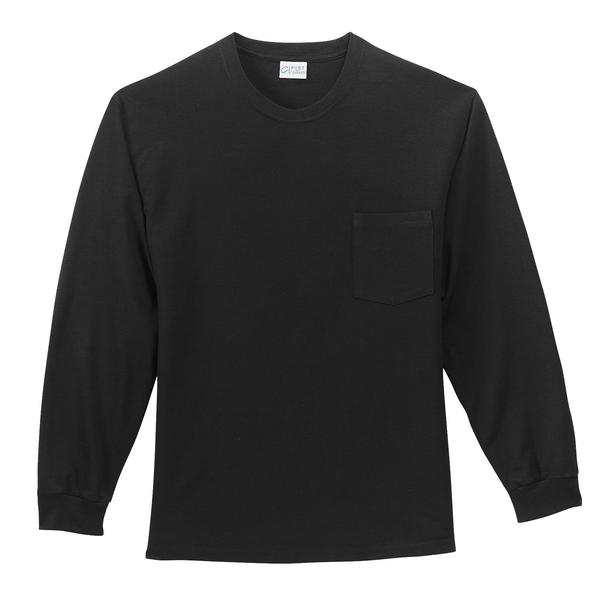 Port & Company® Essential Heavyweight 100% Cotton Men's Long Sleeve Pocket Tee
