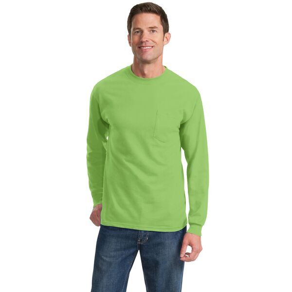Port & Company® Essential Heavyweight 100% Cotton Men's Long Sleeve Pocket Tee