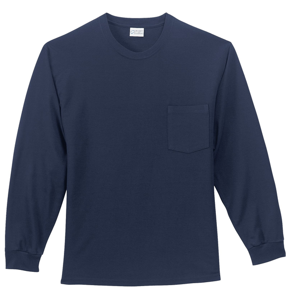 Port & Company® Essential Heavyweight 100% Cotton Men's Long Sleeve Pocket Tee