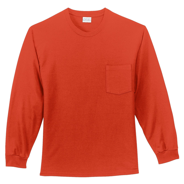 Port & Company® Essential Heavyweight 100% Cotton Men's Long Sleeve Pocket Tee