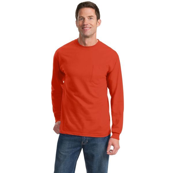 Port & Company® Essential Heavyweight 100% Cotton Men's Long Sleeve Pocket Tee