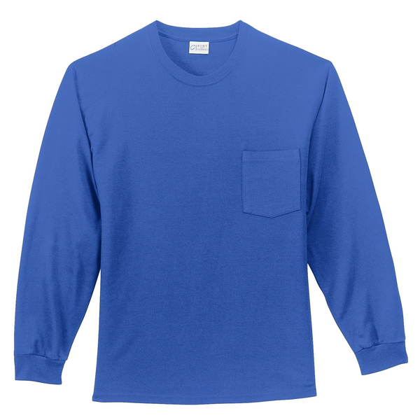 Port & Company® Essential Heavyweight 100% Cotton Men's Long Sleeve Pocket Tee