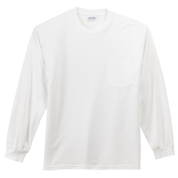 Port & Company® Essential Heavyweight 100% Cotton Men's Long Sleeve Pocket Tee