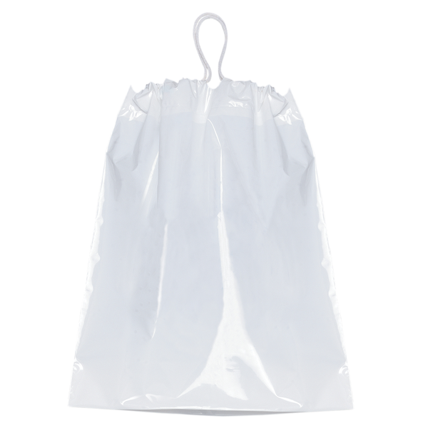 CLEAR Plastic Bag with, Cotton Drawstring., 12 x 16 x 4 1.75 mil. , Comes  with a 4 bottom gusset. 100