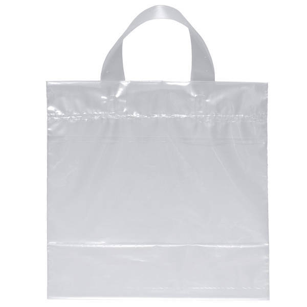 Clear Plastic Grab Bag with Loop Handles, 12" x 12"