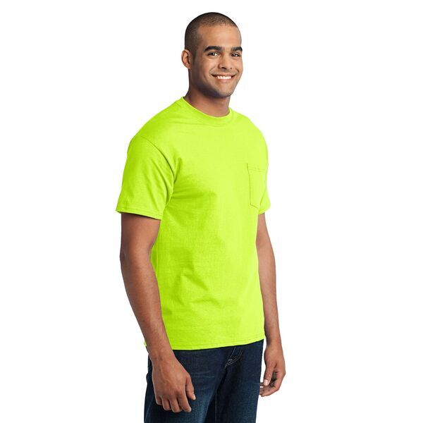 Port & Company® 50/50 Cotton/Poly Men's Pocket Tee, Safety Colors