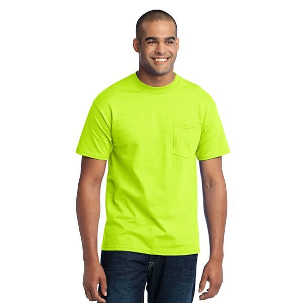 Port & Company® 50/50 Cotton/Poly Men's Pocket Tee, Safety Colors