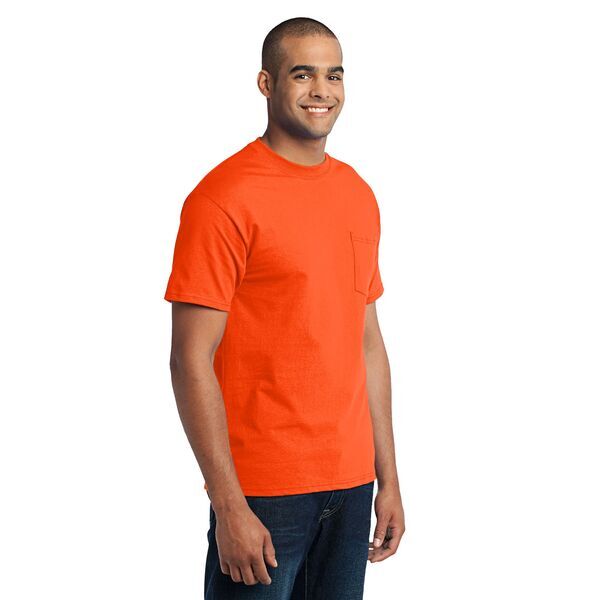 Port & Company® 50/50 Cotton/Poly Men's Pocket Tee, Safety Colors