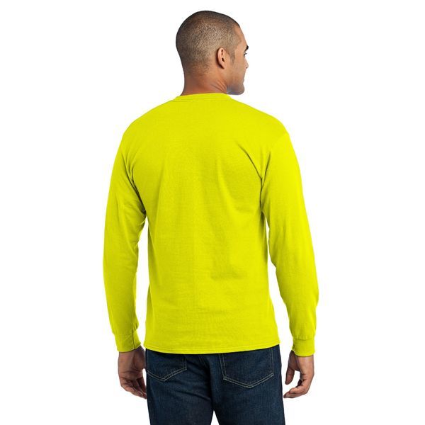 Port & Company® 50/50 Cotton/Poly Men's Long Sleeve Tee, Safety Colors