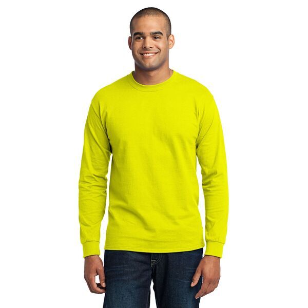 Port & Company® 50/50 Cotton/Poly Men's Long Sleeve Tee, Safety Colors