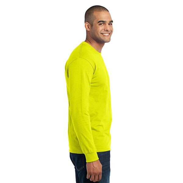 Port & Company® 50/50 Cotton/Poly Men's Long Sleeve Tee, Safety Colors