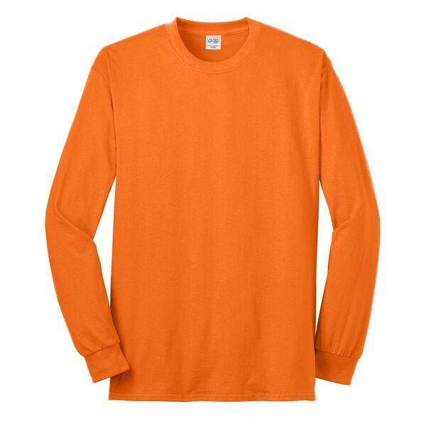 Port & Company® 50/50 Cotton/Poly Men's Long Sleeve Tee, Safety Colors