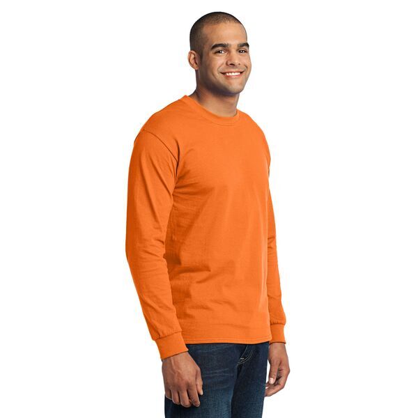 Port & Company® 50/50 Cotton/Poly Men's Long Sleeve Tee, Safety Colors
