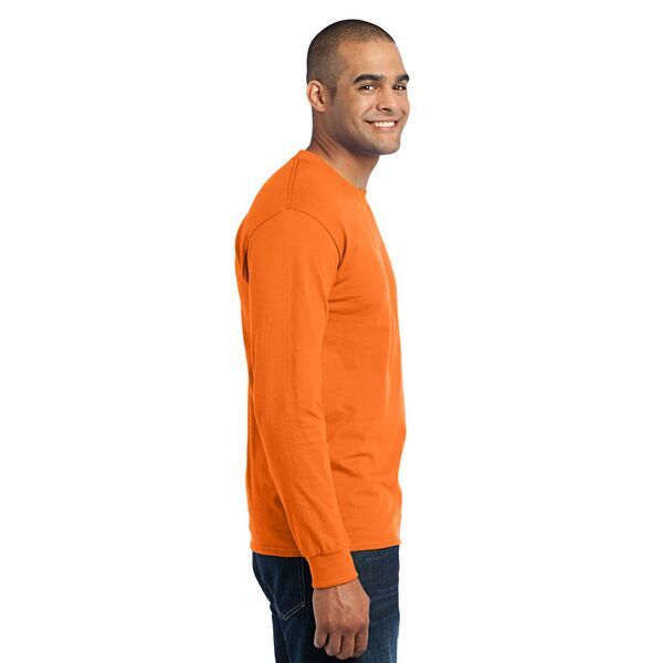 Port & Company® 50/50 Cotton/Poly Men's Long Sleeve Tee, Safety Colors