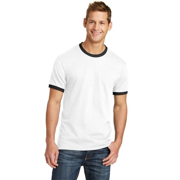 Port & Company® 100% Cotton Men's Ringer Tee